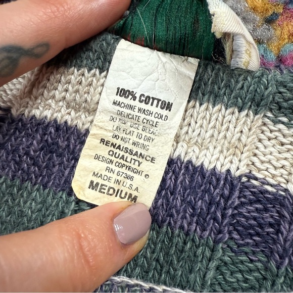 Vintage 90s Stefano Cropped Striped Sweater - Picture 4 of 5